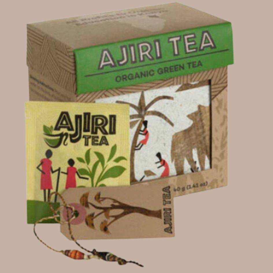 Organic Green Tea Bags-Box Builder Item-AJIRI Tea-AJIRI Tea, calming, charitable, coffee/tea, gives back, housewarming, housewarming gift, LDT:GW:RESTRICT, Sympathy, tea, tea and honey gift, Warm & cozy, Wellness, woman owned, women owned-