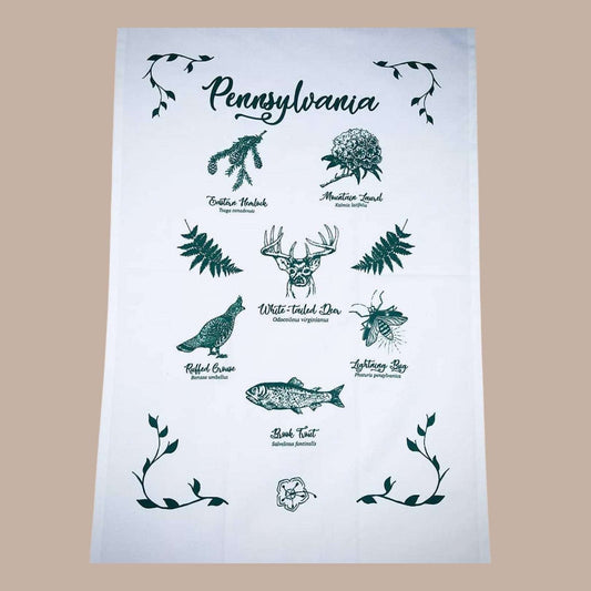 Pennsylvania Tea Towel-Box Builder Item-Commonwealth Press-Commonwealth Press, green, housewarming, housewarming gift, LDT:GW:RESTRICT, Men, pittsburgh food & drink-