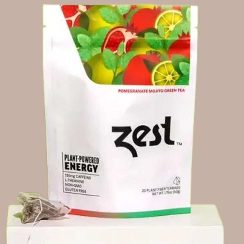 Pomegranate Mojito Energy Tea Bags 20ct Pouch-Box Builder Item-Zest Tea-caffeine, fitness, fitness lover, for runners, for weight lifters, gifts for athletes, gifts for men, LDT:GW:RESTRICT, liquid iv, Men, zest tea-