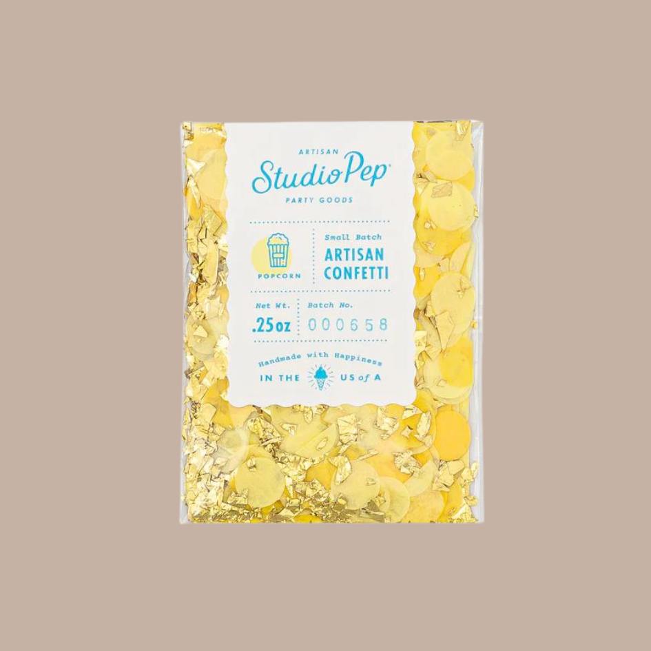 Popcorn Yellow Artisan Confetti-Box Builder Item-Studio Pep-birthday gift, Black & Gold, LDT:GW:RESTRICT, Men, Studio Pep-