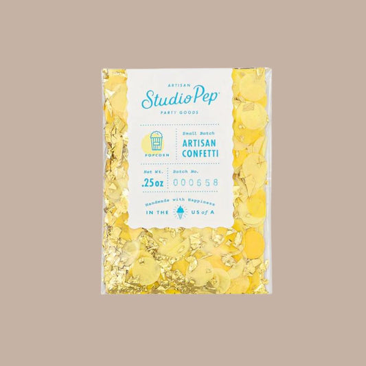 Popcorn Yellow Artisan Confetti-Box Builder Item-Studio Pep-birthday gift, Black & Gold, LDT:GW:RESTRICT, Men, Studio Pep-