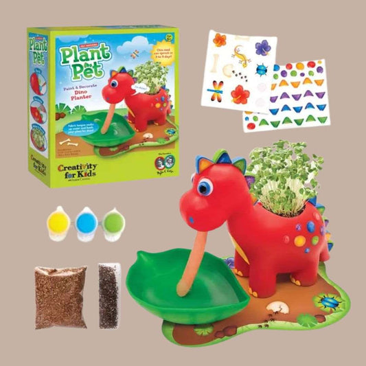 Self-Watering Dinosaur Plant Pet Grow Craft Kit For Kids-Box Builder Item-Faber-Castell-Babies/Kids, Faber-Castell, housewarming, LDT:GW:RESTRICT, pink, seeds, spring, unicorn-