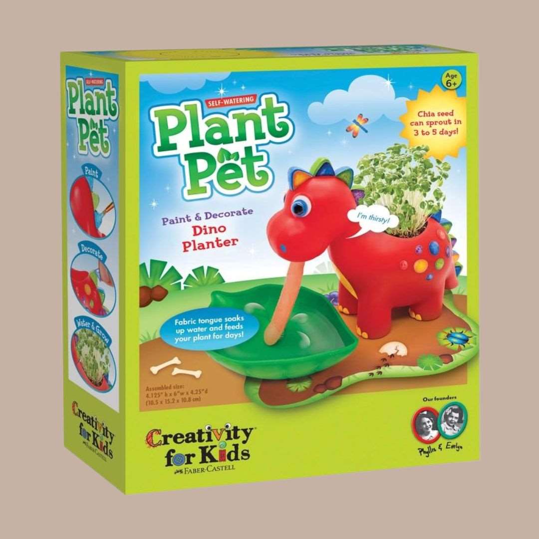 Self-Watering Dinosaur Plant Pet Grow Craft Kit For Kids-Box Builder Item-Faber-Castell-Babies/Kids, Faber-Castell, housewarming, LDT:GW:RESTRICT, pink, seeds, spring, unicorn-