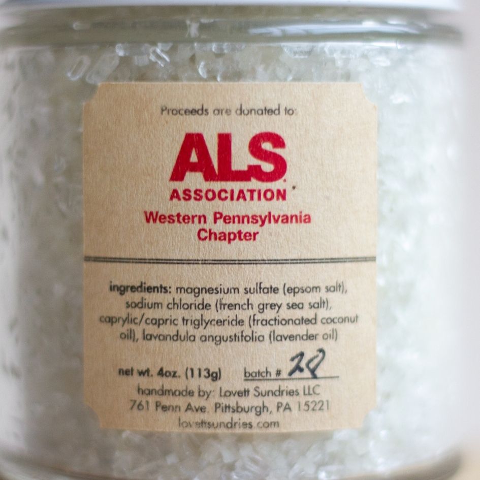 Small Jar of Lavender Soaking Salts (Proceeds Donated to ALS Association)-Box Builder Item-Lovett Sundries-Bath & Body, Beauty, LDT:GW:RESTRICT, Lovett Sundries, Sympathy, Wellness-