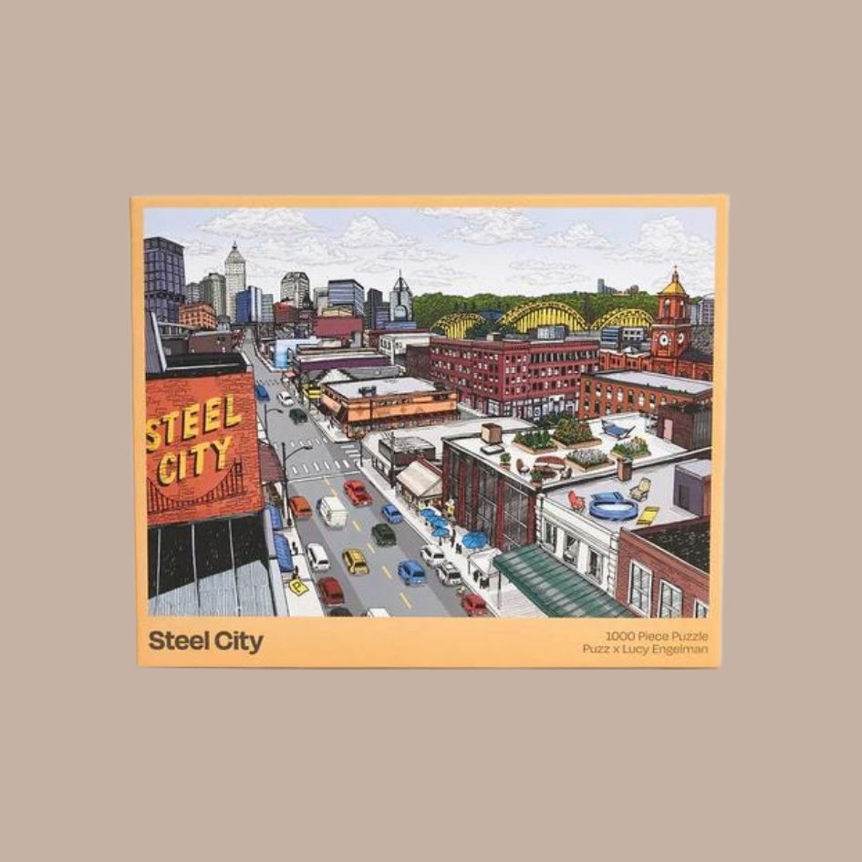 Steel City Puzzle (1,000 Pieces)-Box Builder Item-Puzz-Black & Gold, housewarming, LDT:GW:RESTRICT, Men, PUZZ-