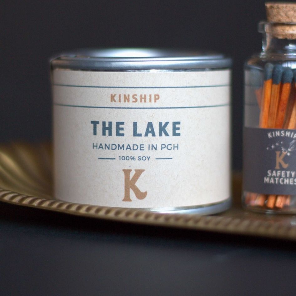 "The Lake" Mini Paint Can Candle-Box Builder Item-KINSHIP-Bride, housewarming, kinship gift, LDT:GW:RESTRICT, Men-