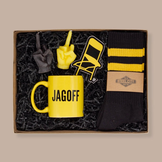 The Pittsburgh Jagoff Yinzer Gift Box-Pittsburgh Pride Gift-KINSHIP GIFT-birthday gift, client gift, corporate gift, employee gift, housewarming, housewarming gift, Kinship Corporate Gifting, Kinship gift box, local birthday gift, local business gift, new in tahn pittsburgh gift, new to pittsburgh gift, pittsburgh gift box, Pittsburgh Kinship, pittsburgh themed gift-KINSHIP GIFT