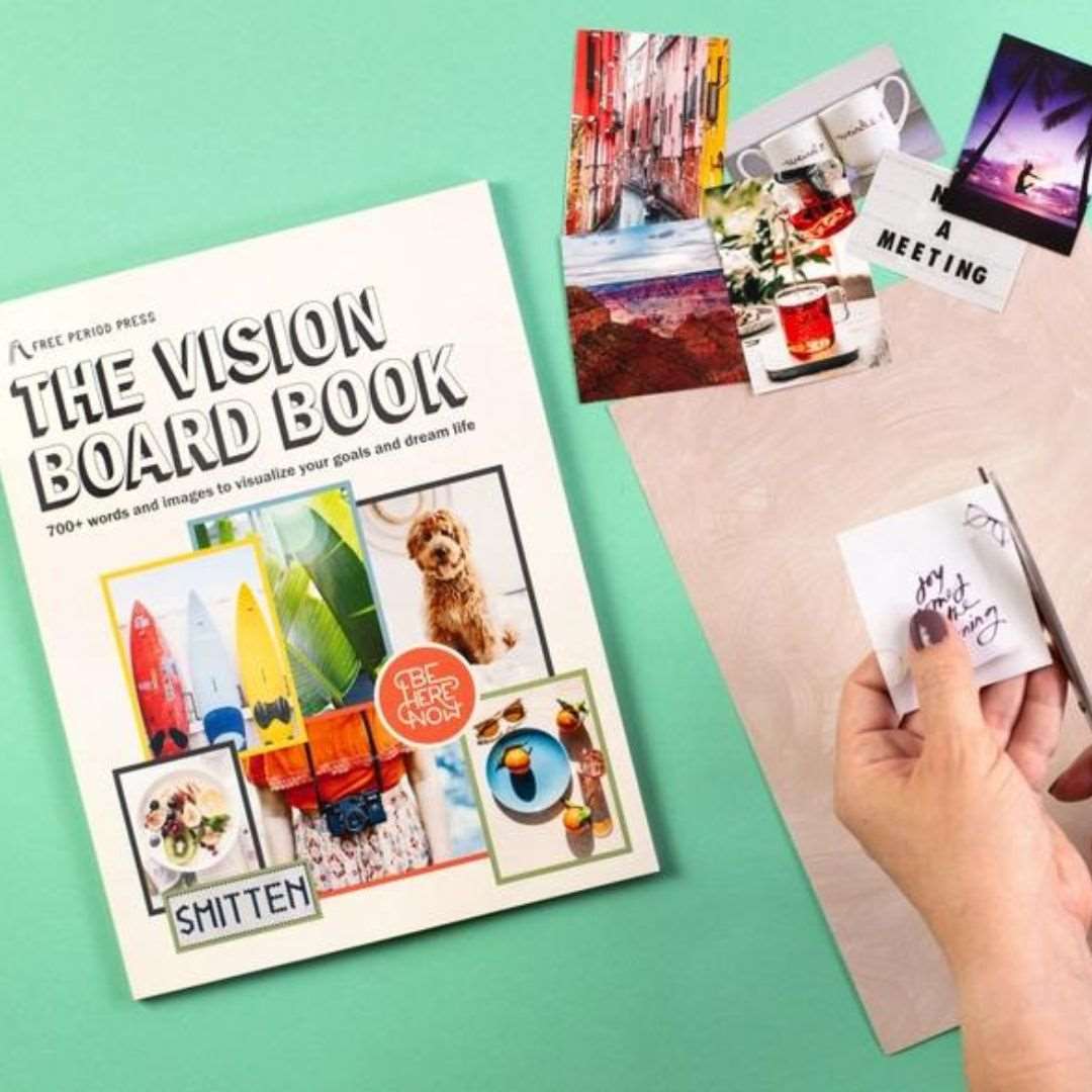 The Vision Board Book: 700+ Words & Images-Box Builder Item-Free Period Press-calendar, Desk Essentials, employee gift, Free Period Press, housewarming, housewarming gift, Kinship gift box, LDT:GW:RESTRICT, Wellness-