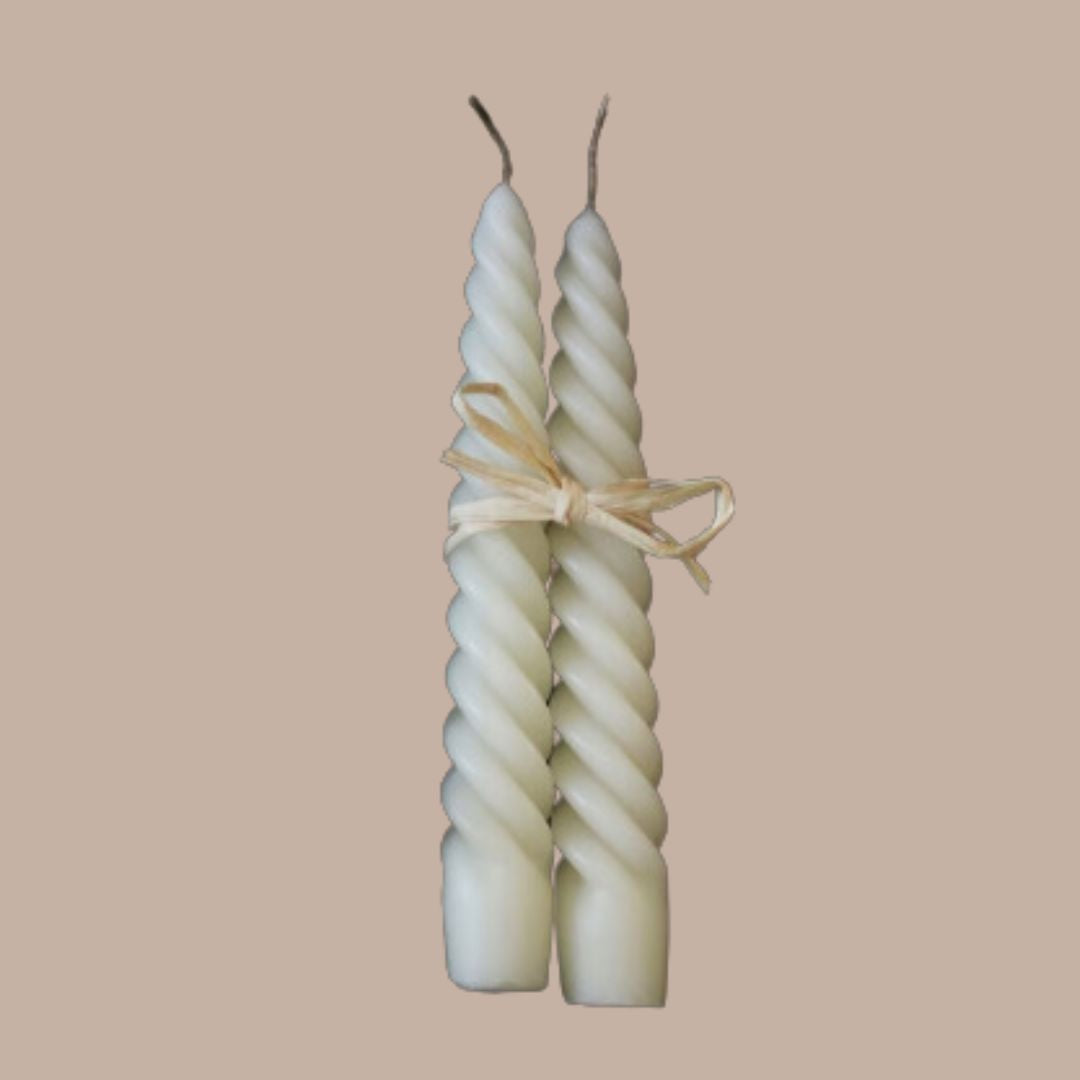 Twisted Taper Candles (Undyed)-Box Builder Item-Wicksburgh-housewarming, LDT:GW:RESTRICT, Wicksburgh-