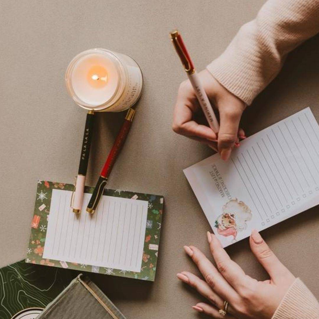 Vintage Santa Notepad - Christmas Stationery-Box Builder Item-Sweet Water Decor-Desk Essentials, housewarming, LDT:GW:RESTRICT, office, Sweet Water Decor, Warm & cozy-