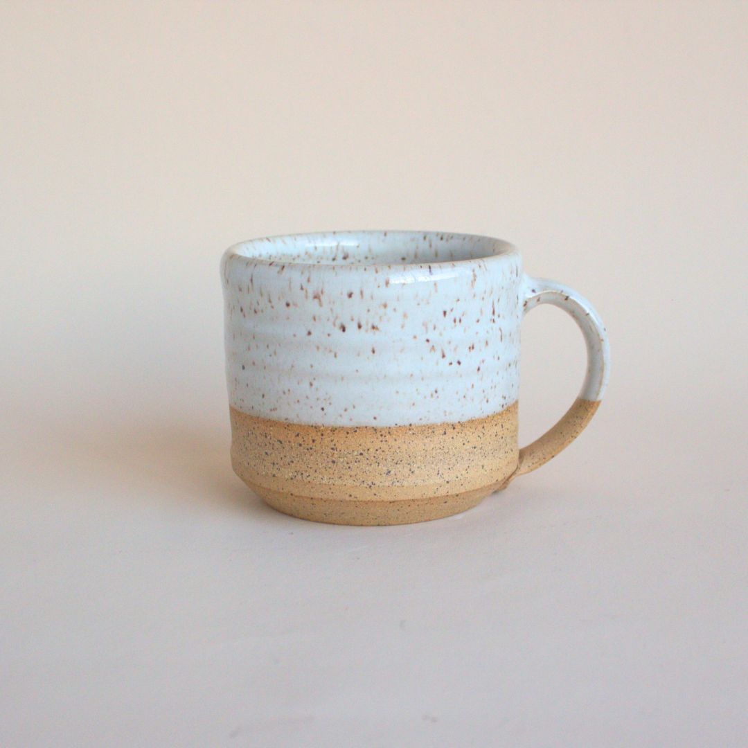 White Speckled Capuccino Mug-Box Builder Item-East Wheeling Clayworks-coffee/tea, Desk Essentials, East Wheeling Clayworks, housewarming, LDT:GW:RESTRICT, Mugs, office, Sympathy, Warm & Cozy-