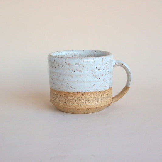 White Speckled Capuccino Mug-Box Builder Item-East Wheeling Clayworks-coffee/tea, Desk Essentials, East Wheeling Clayworks, housewarming, LDT:GW:RESTRICT, Mugs, office, Sympathy, Warm & Cozy-