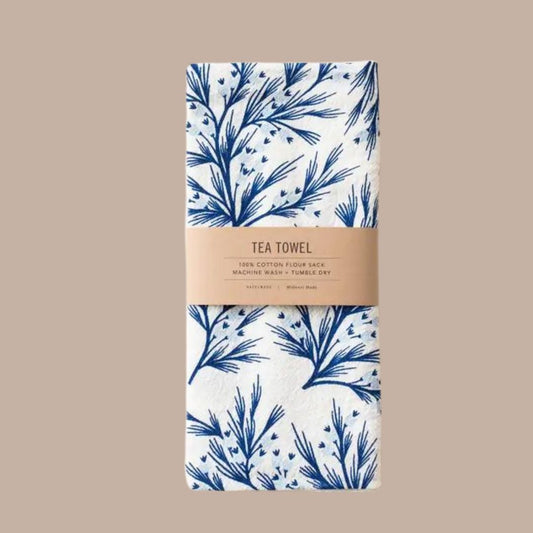 Winter Blue Branches Tea Towel-Box Builder Item-Hazelmade-hazelmade, housewarming, housewarming gift, LDT:GW:RESTRICT, Warm & Cozy-