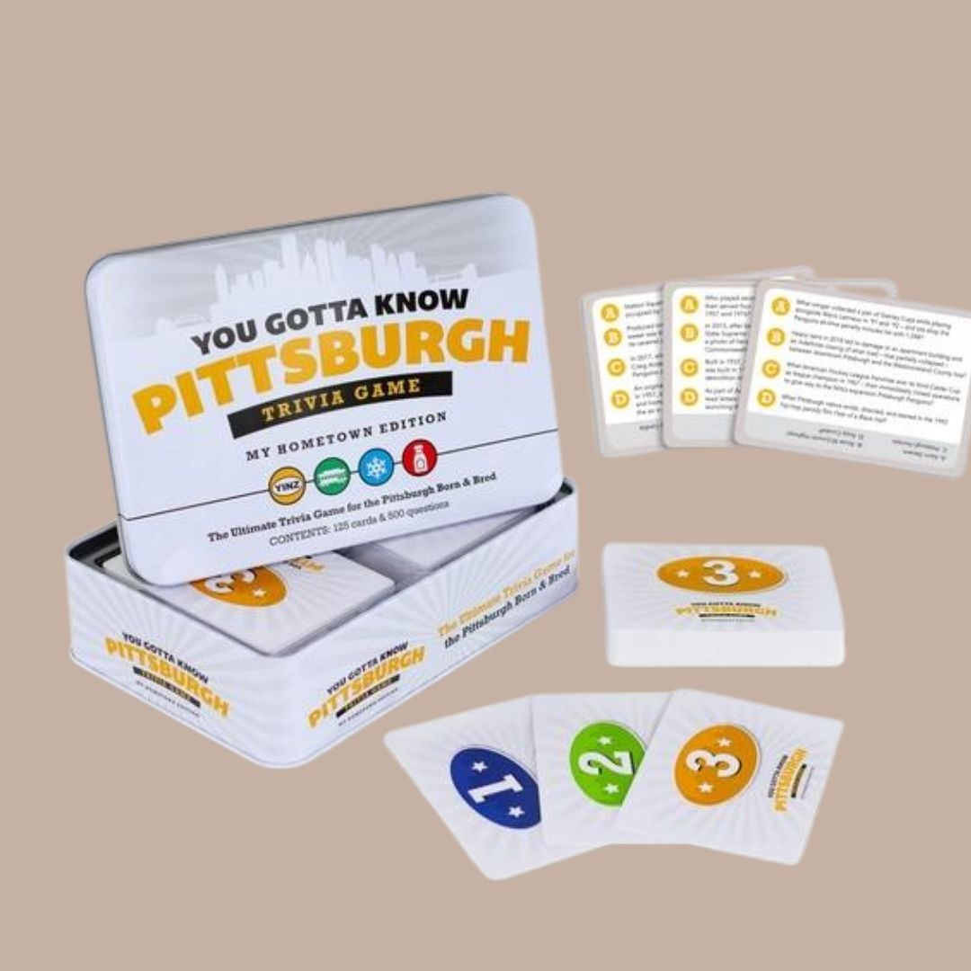 You Gotta Know Pittsburgh Hometown - Trivia Game-Box Builder Item-You Gotta Know Games-business family gift, corporate family fun gift, family, family game, family game night, family gift, family gift basket, family gift box, housewarming, housewarming gift, LDT:GW:RESTRICT, local family gift, Men, You Gotta Know Games-