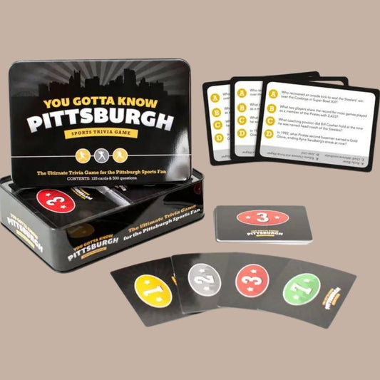 You Gotta Know Pittsburgh - Sports Trivia Game-Box Builder Item-You Gotta Know Games-business family gift, corporate family fun gift, family, family game, family game night, family gift, family gift basket, family gift box, housewarming, housewarming gift, LDT:GW:RESTRICT, local family gift, Men, You Gotta Know Games-